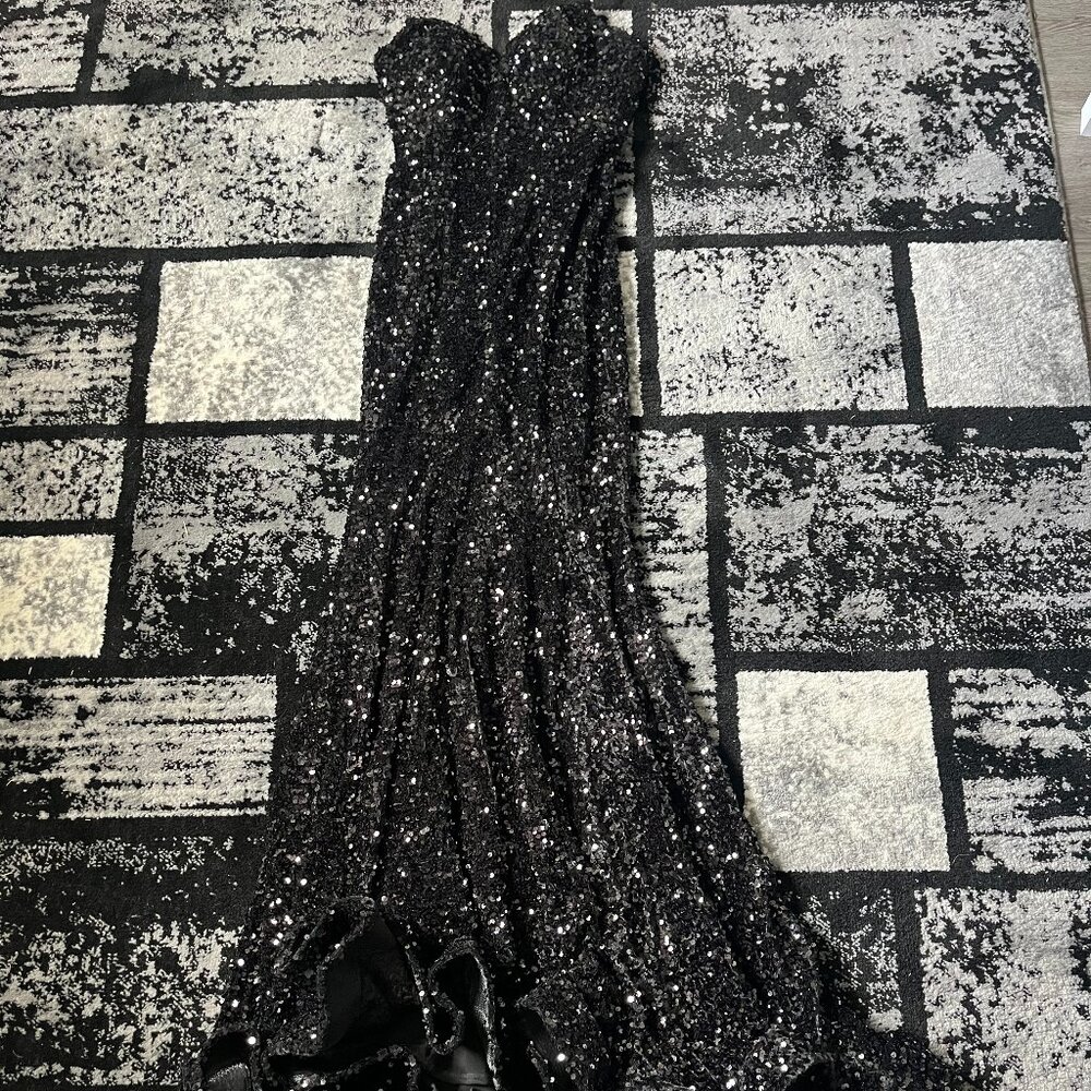 Black Strapless Sparkly Dress | Glam Night Out Dress